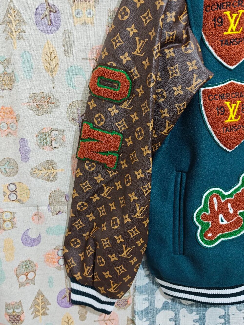 Louis Vuitton Teal Varsity Jacket Unisex US L - Picture 7 of 14